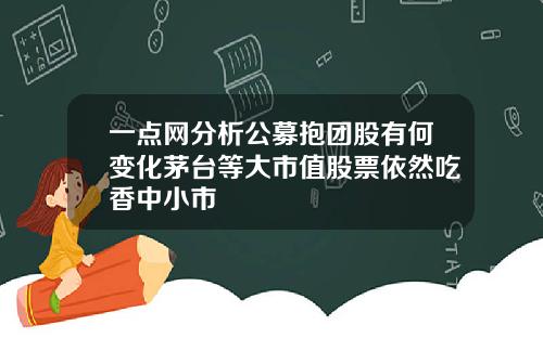 一点网分析公募抱团股有何变化茅台等大市值股票依然吃香中小市