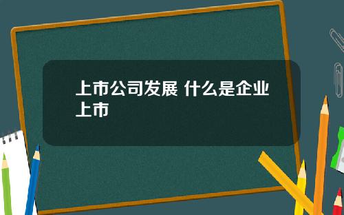 上市公司发展 什么是企业上市