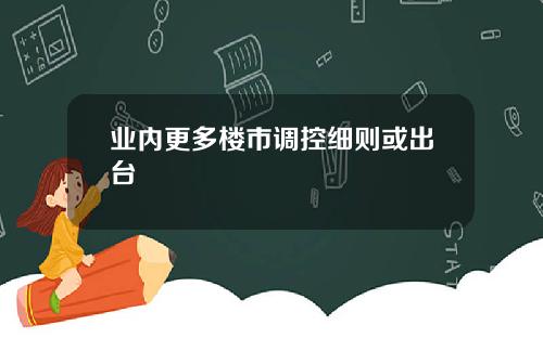 业内更多楼市调控细则或出台