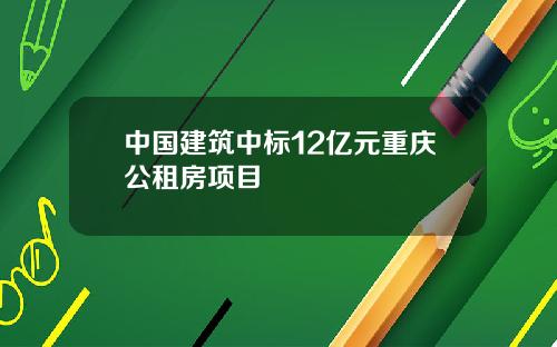 中国建筑中标12亿元重庆公租房项目