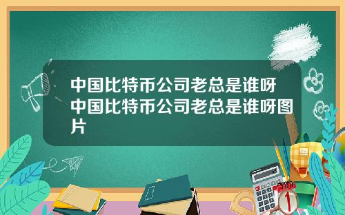 中国比特币公司老总是谁呀中国比特币公司老总是谁呀图片