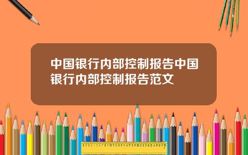 中国银行内部控制报告中国银行内部控制报告范文