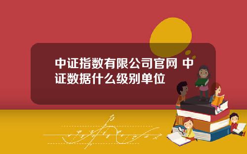 中证指数有限公司官网 中证数据什么级别单位