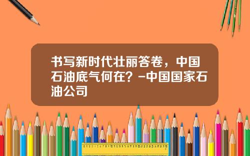 书写新时代壮丽答卷，中国石油底气何在？-中国国家石油公司