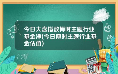 今日大盘指数博时主题行业基金净(今日博时主题行业基金估值)