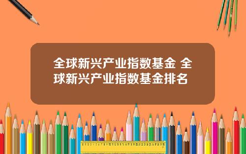 全球新兴产业指数基金 全球新兴产业指数基金排名