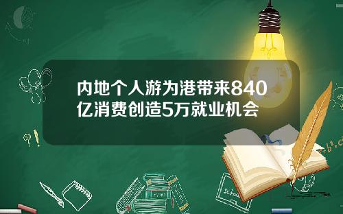 内地个人游为港带来840亿消费创造5万就业机会