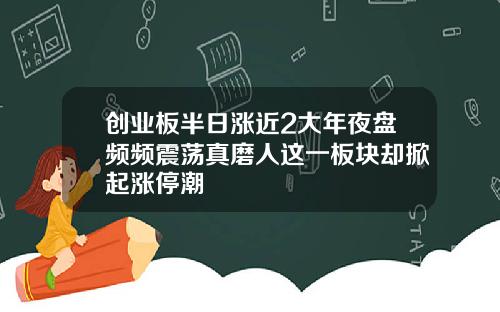 创业板半日涨近2大年夜盘频频震荡真磨人这一板块却掀起涨停潮