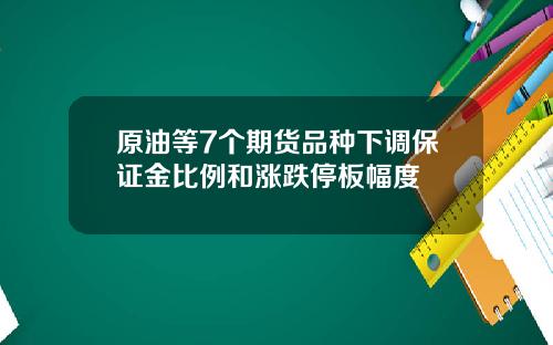 原油等7个期货品种下调保证金比例和涨跌停板幅度