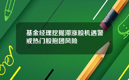 基金经理挖掘滞涨股机遇警戒热门股抱团风险