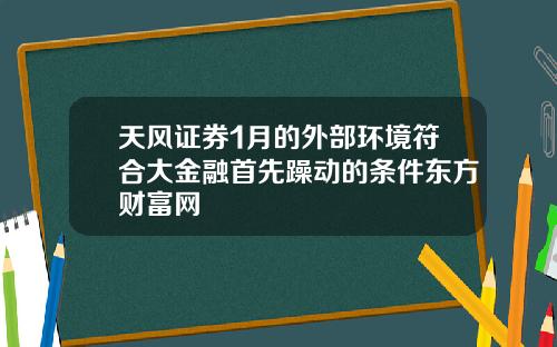 天风证券1月的外部环境符合大金融首先躁动的条件东方财富网