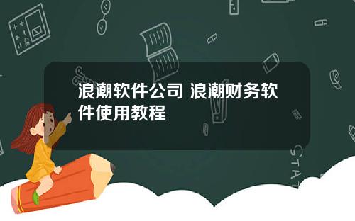 浪潮软件公司 浪潮财务软件使用教程