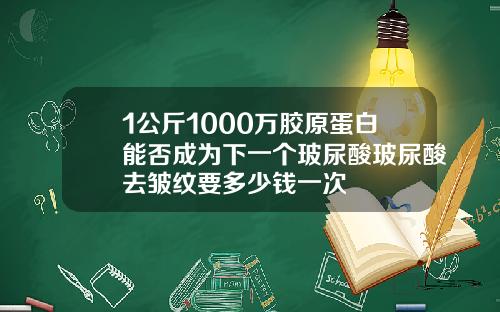 1公斤1000万胶原蛋白能否成为下一个玻尿酸玻尿酸去皱纹要多少钱一次