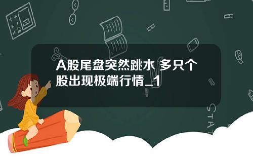 A股尾盘突然跳水 多只个股出现极端行情_1