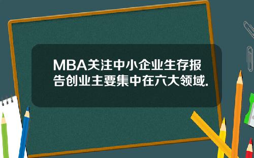 MBA关注中小企业生存报告创业主要集中在六大领域.