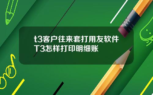 t3客户往来套打用友软件T3怎样打印明细账