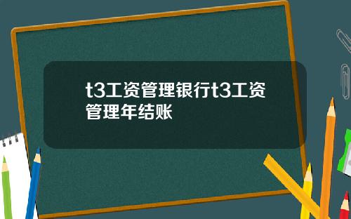 t3工资管理银行t3工资管理年结账