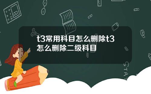 t3常用科目怎么删除t3怎么删除二级科目