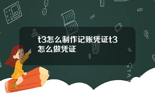 t3怎么制作记账凭证t3怎么做凭证