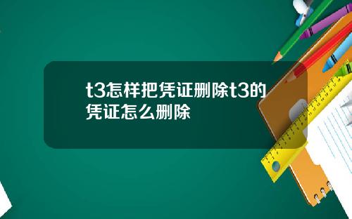 t3怎样把凭证删除t3的凭证怎么删除