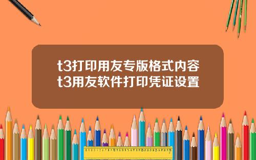 t3打印用友专版格式内容t3用友软件打印凭证设置