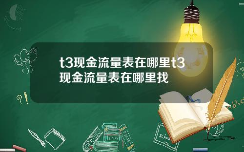 t3现金流量表在哪里t3现金流量表在哪里找