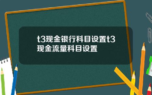 t3现金银行科目设置t3现金流量科目设置