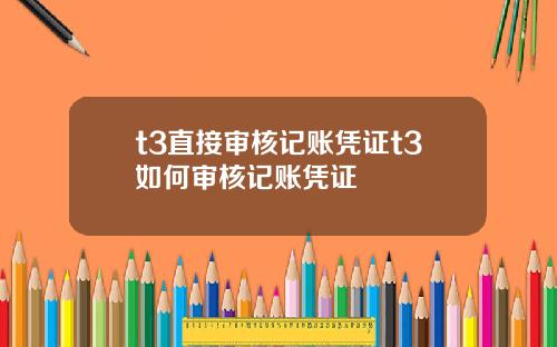 t3直接审核记账凭证t3如何审核记账凭证