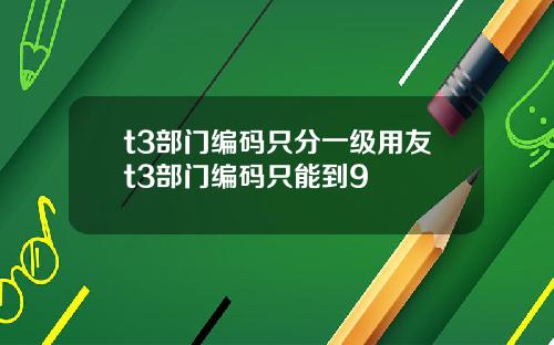 t3部门编码只分一级用友t3部门编码只能到9