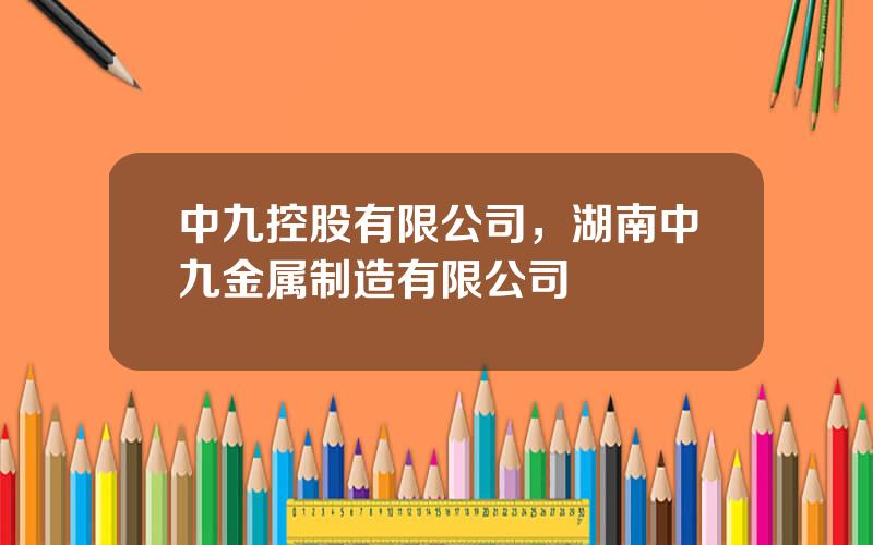 中九控股有限公司，湖南中九金属制造有限公司