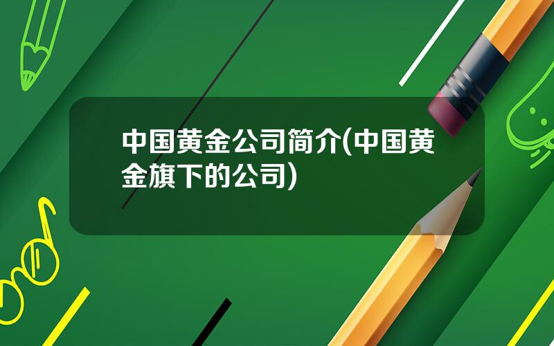 中国黄金公司简介(中国黄金旗下的公司)