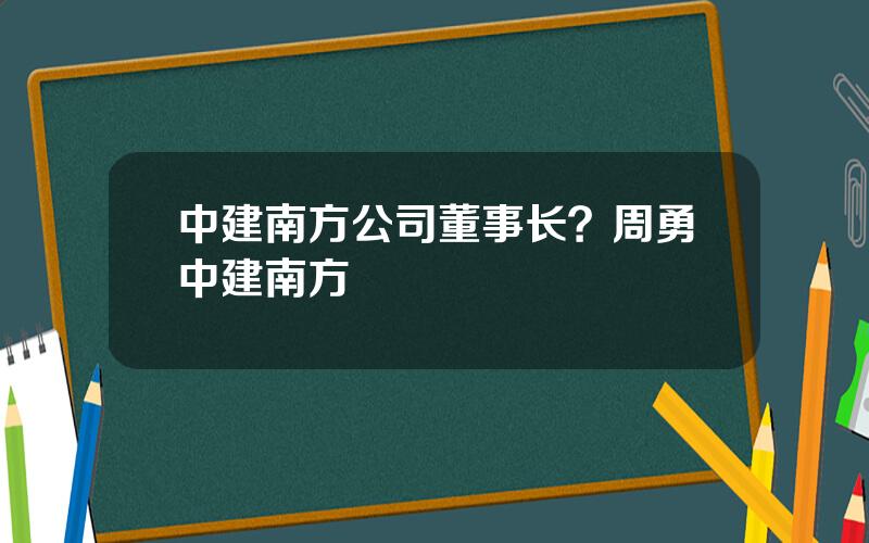 中建南方公司董事长？周勇中建南方