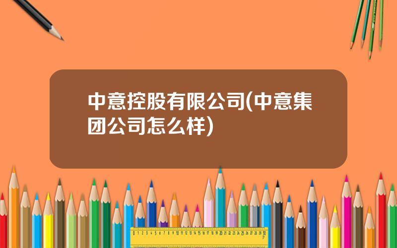 中意控股有限公司(中意集团公司怎么样)