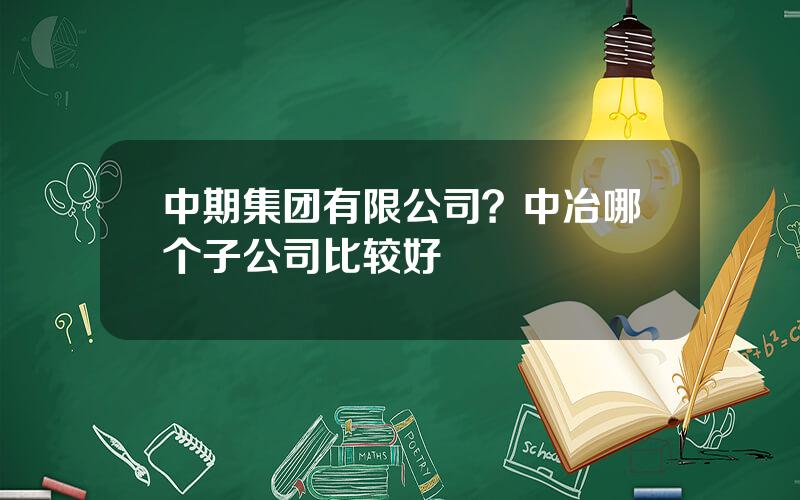 中期集团有限公司？中冶哪个子公司比较好