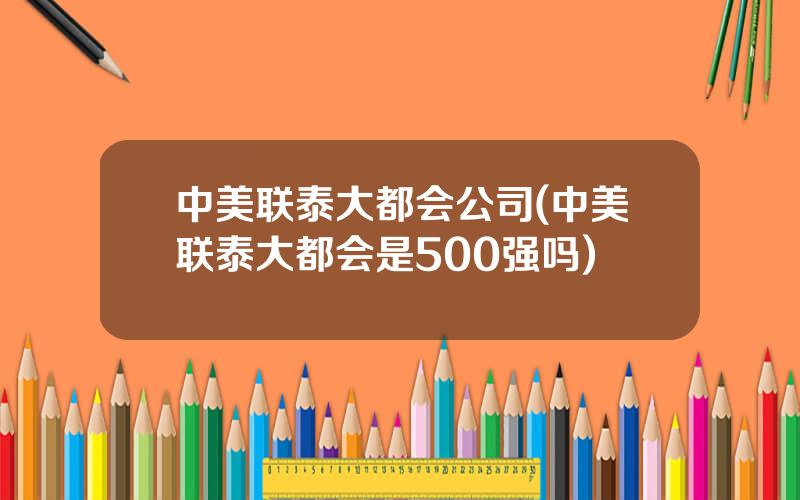 中美联泰大都会公司(中美联泰大都会是500强吗)