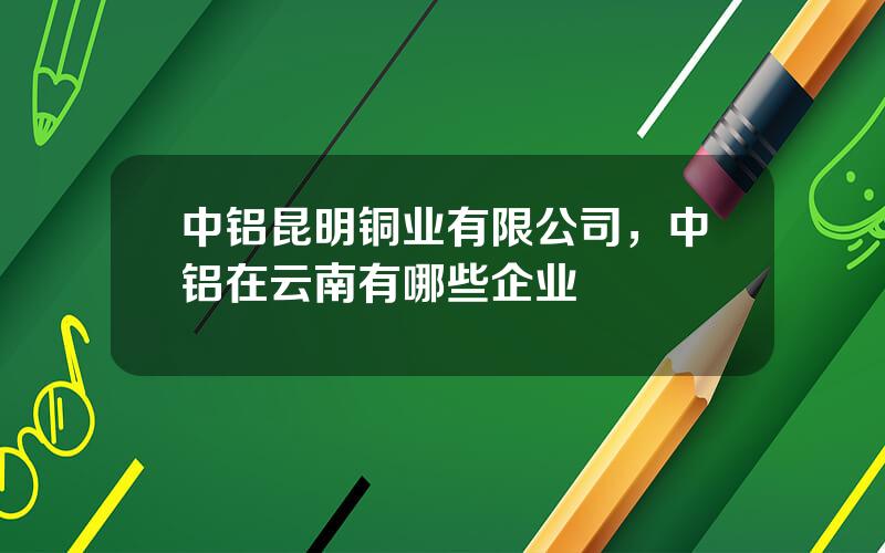 中铝昆明铜业有限公司，中铝在云南有哪些企业