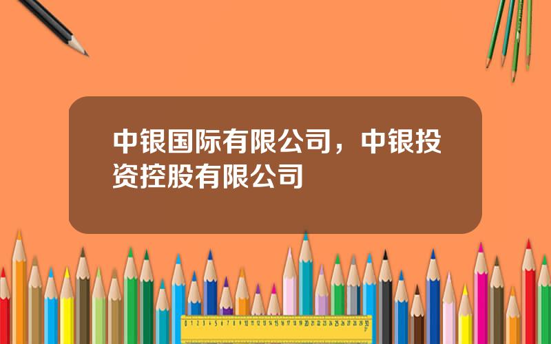 中银国际有限公司，中银投资控股有限公司