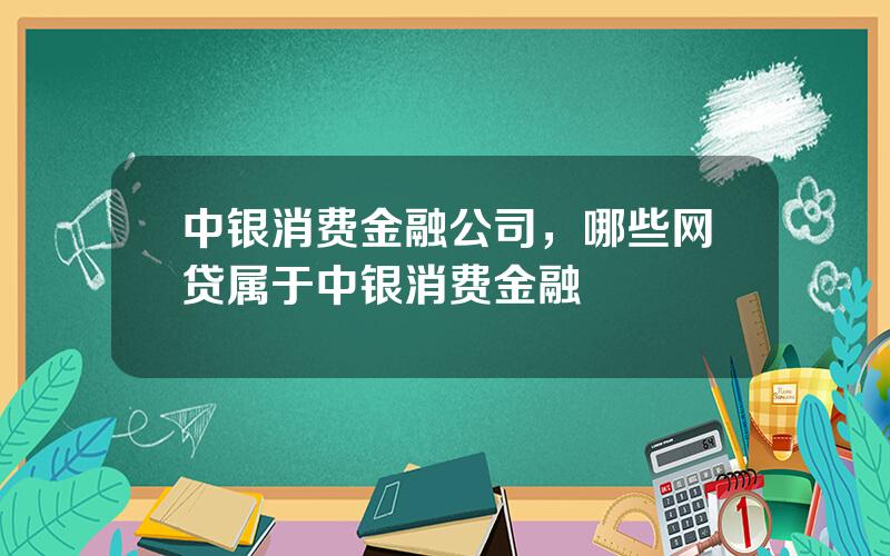 中银消费金融公司，哪些网贷属于中银消费金融