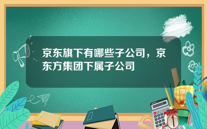 京东旗下有哪些子公司，京东方集团下属子公司