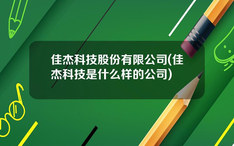 佳杰科技股份有限公司(佳杰科技是什么样的公司)