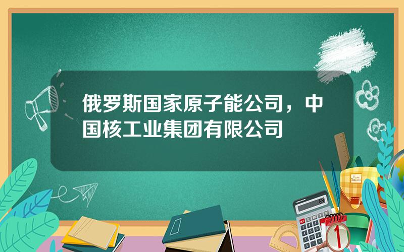 俄罗斯国家原子能公司，中国核工业集团有限公司