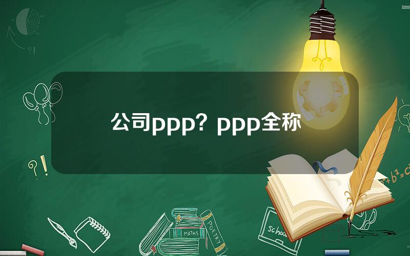 公司ppp？ppp全称