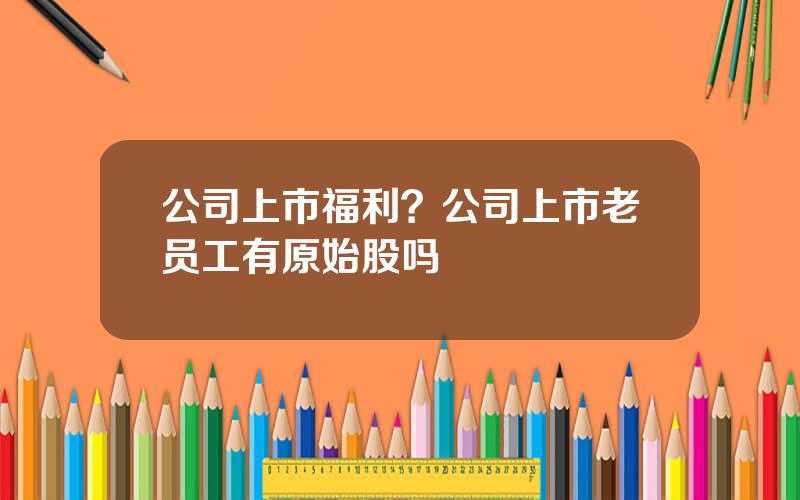 公司上市福利？公司上市老员工有原始股吗