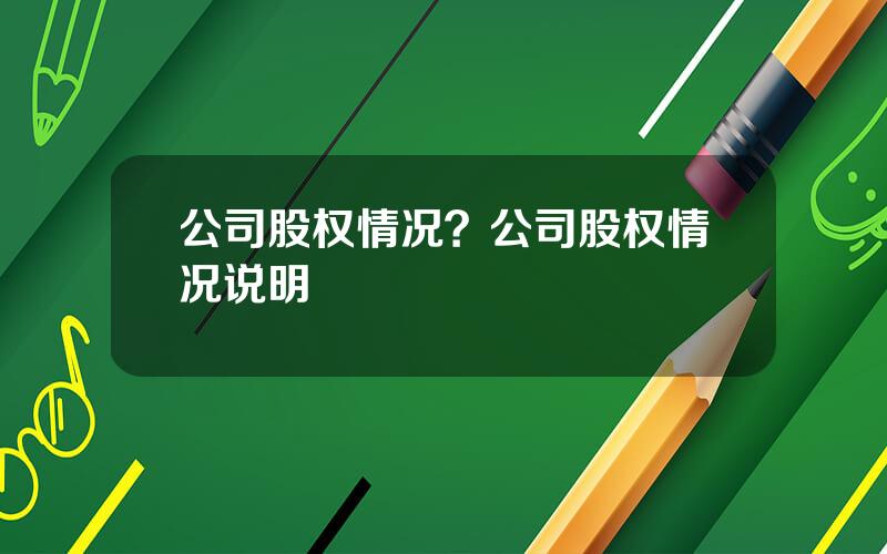 公司股权情况？公司股权情况说明