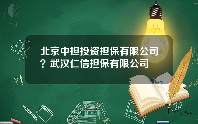 北京中担投资担保有限公司？武汉仁信担保有限公司