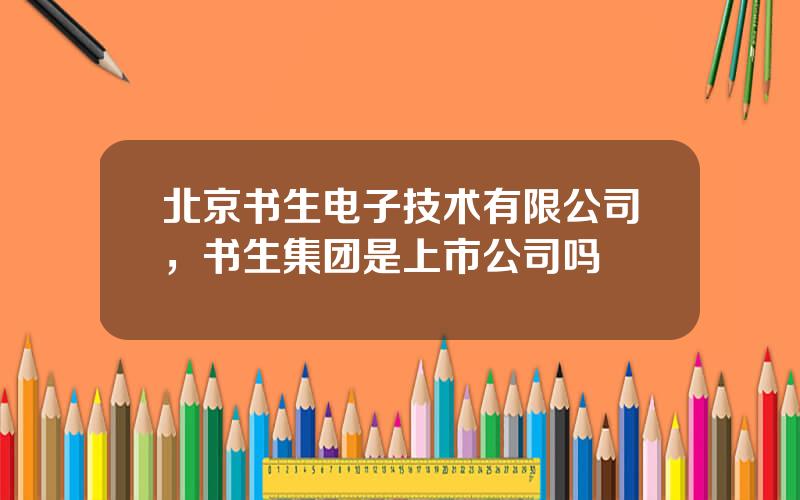 北京书生电子技术有限公司，书生集团是上市公司吗