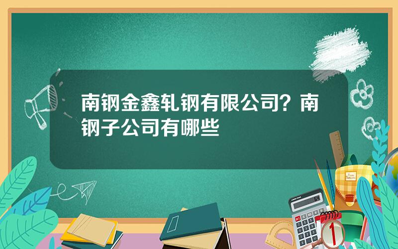 南钢金鑫轧钢有限公司？南钢子公司有哪些