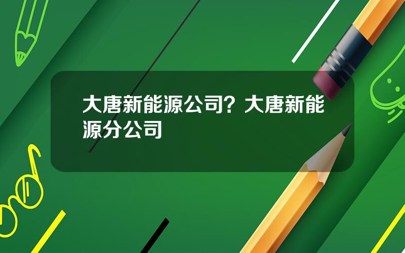 大唐新能源公司？大唐新能源分公司