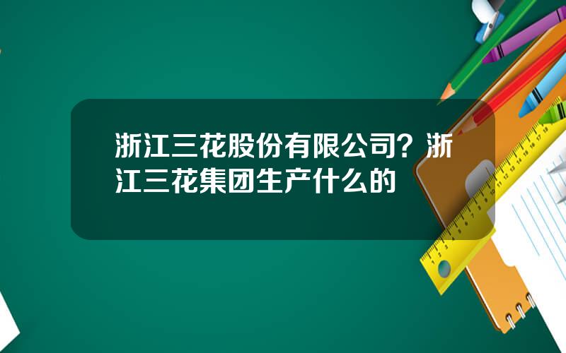 浙江三花股份有限公司？浙江三花集团生产什么的