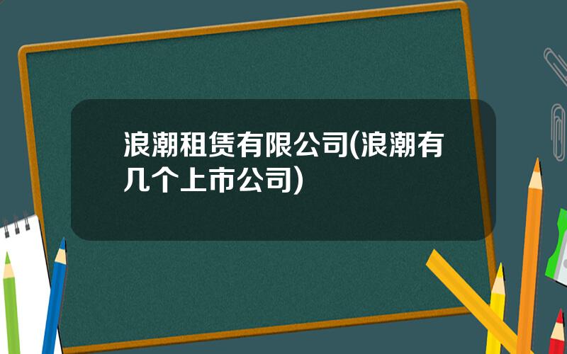 浪潮租赁有限公司(浪潮有几个上市公司)